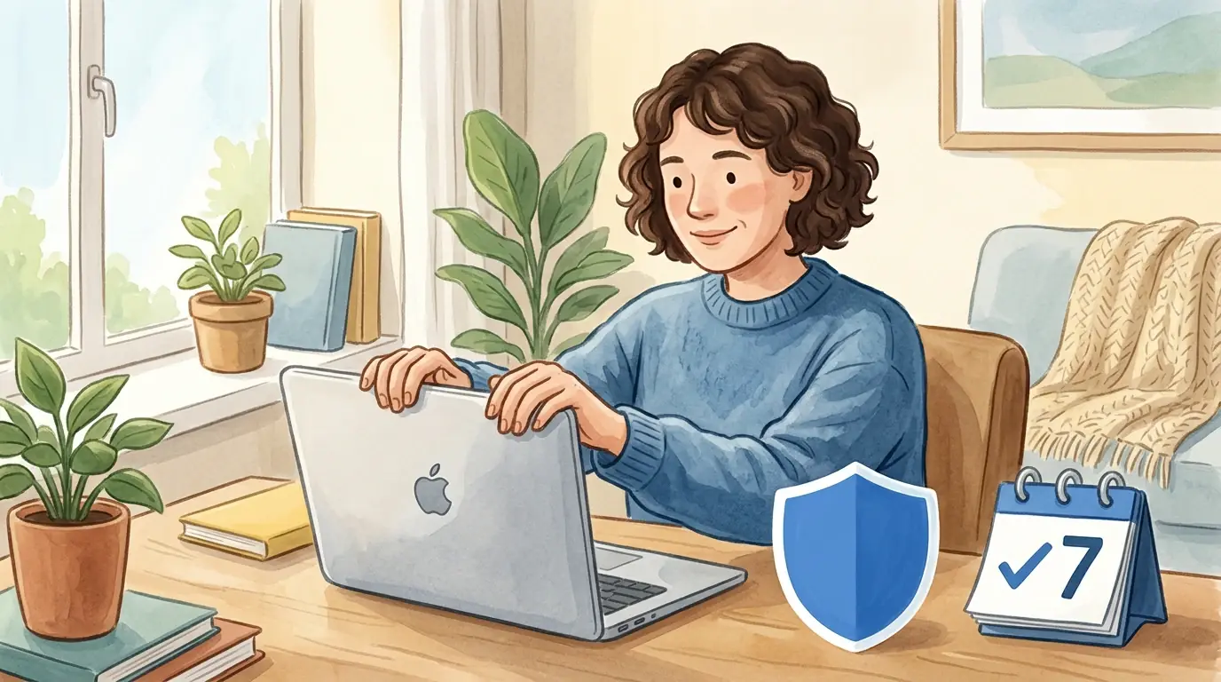 Kalme illustratie van bescherming en pauze nemen bij online kansspelen